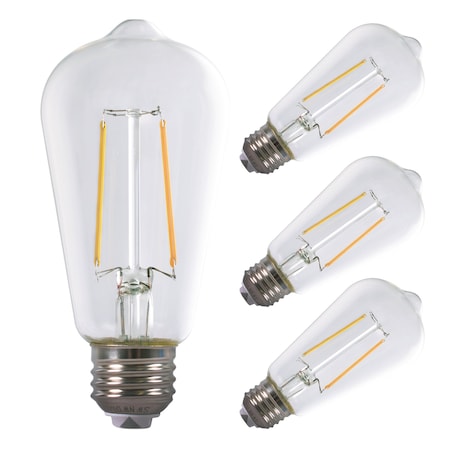 Energetic Lighting ST18 LED Light Bulb Filament 60-Watt Dimmable E26 With Switch Vintage Edison 3CCT, 4PK ST18-6.5D82750-4P